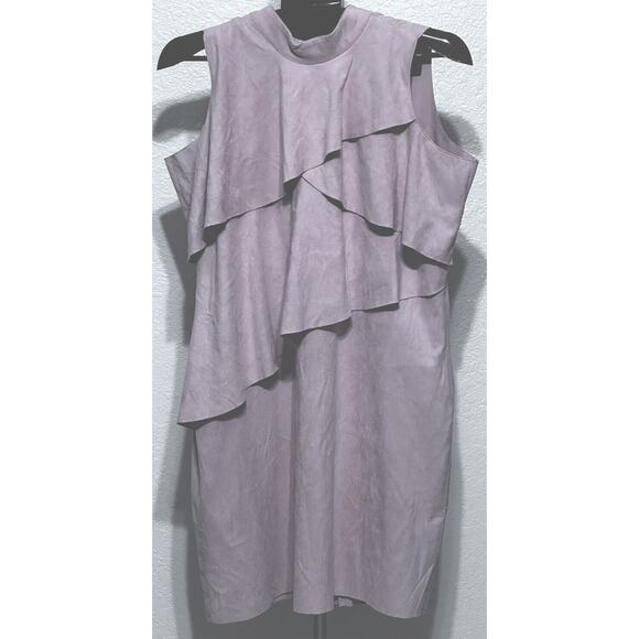 Mud Pie Carley Suede Dress Dusty Rose Pink knee length Size Large - Picture 1 of 8